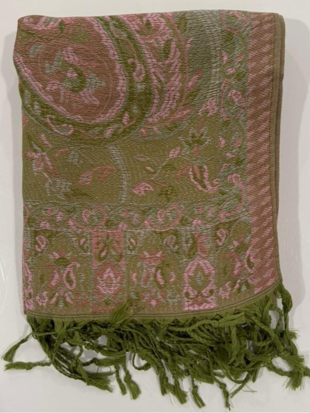 New | Limited Edition: Light Green Pastel Multicolor Pashmina Shawl